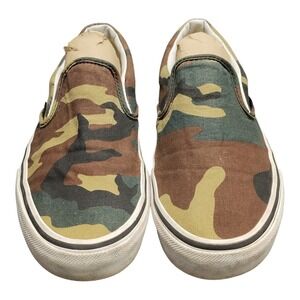 Vans Classic Platform Sneakers Womens Size 7.5 Multi Camouflage Slip On 721454